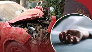 In Nayagarh, Odisha, a car crashes into a store, killing two people, and the driver flees.