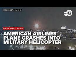 President Trump watches as a plane from American Airlines collides with a Black Hawk helicopter over the Potomac.