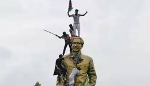 Sheikh Mujibur Rahman, the founder of Bangladesh, had his home vandalized and burned by a mob in Dhaka.