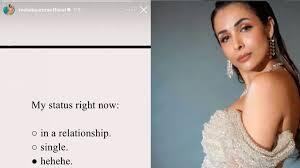 In a mysterious post, Malaika Arora hinted at her relationship status.